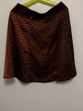 Women's Brown Patterned A-Line Skirt